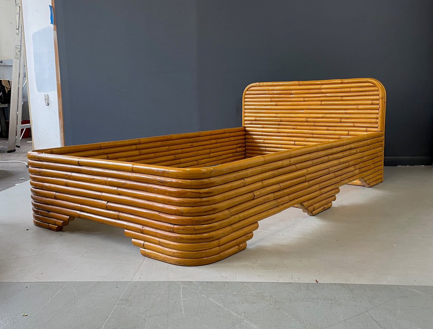 SOLD – Bamboo Twin Bed Frame from the New York Apartment of Barbara Streisand