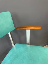 Load image into Gallery viewer, Trio of Mid Century Aluminum and Walnut Upholstered Chairs by Howell