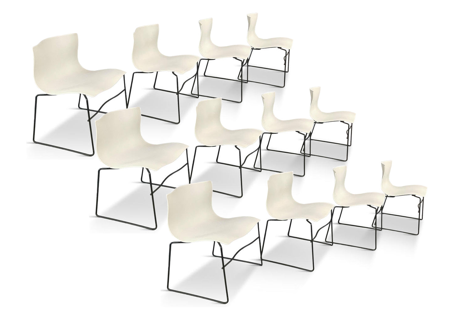 Handkerchief Chairs in White by Massimo Vignelli for Knoll Post Modern a Pair