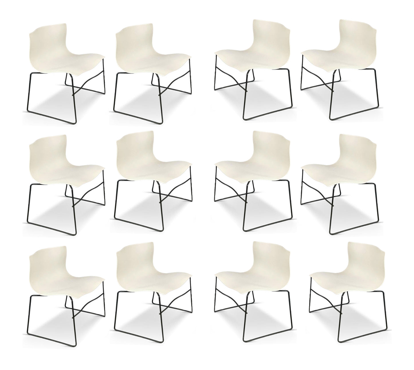 Handkerchief Chairs in White by Massimo Vignelli for Knoll Post Modern a Pair