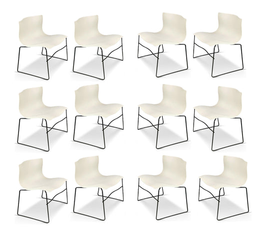 Handkerchief Chairs in White by Massimo Vignelli for Knoll Post Modern a Pair