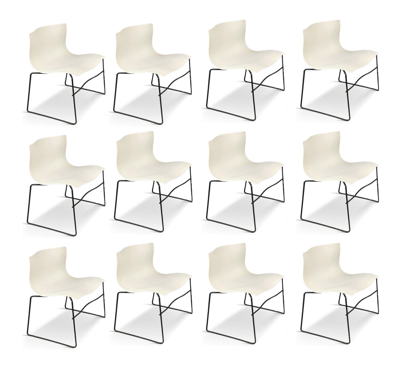 Handkerchief Chairs in White by Massimo Vignelli for Knoll Post Modern a Pair